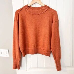 Free People Kora Cashmere Sweater - Orange 'Cinder' - Small